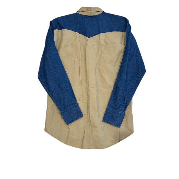 Vintage Wrangler Western Shirt Men's L Snap Brush Popper Cowboy Corral Americana - Picture 2 of 6